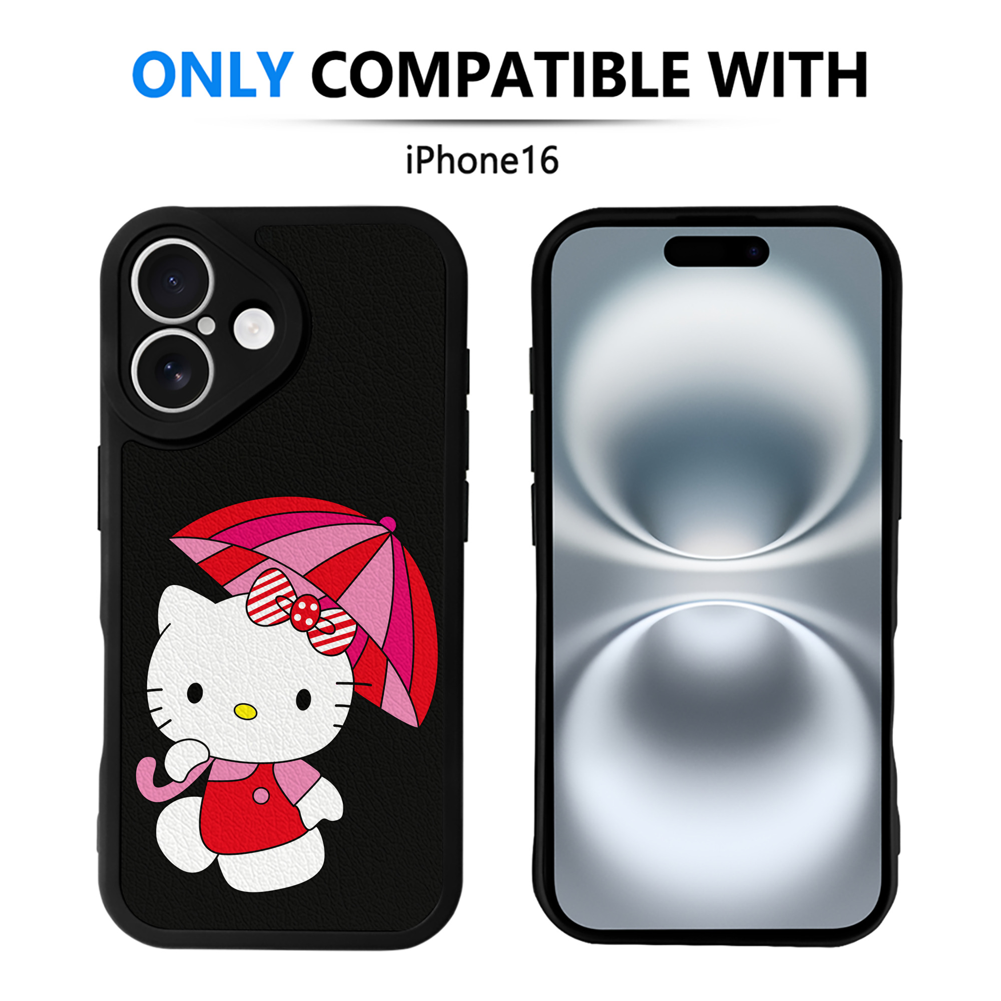 （画像用） Hello Kitty ハローキティ 【iPhone 16シリーズ対応】シリコンスマホケース（レザー調） 材質：シリコン